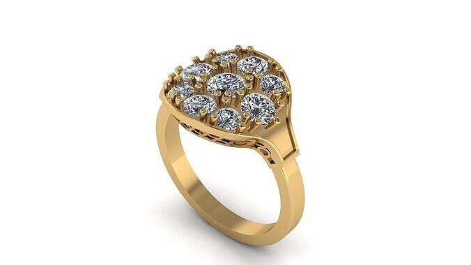 Oval Domed Ring 3D print model