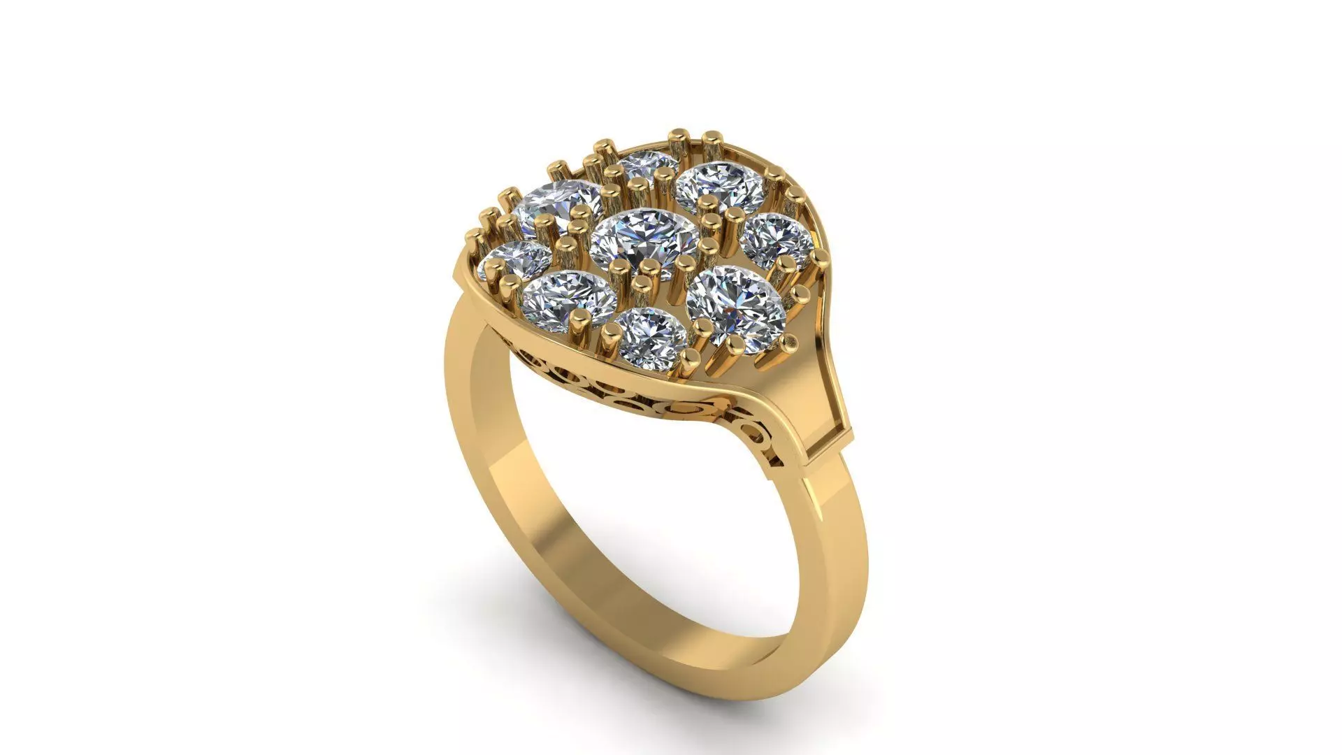 Oval Domed Ring 3D print model_0