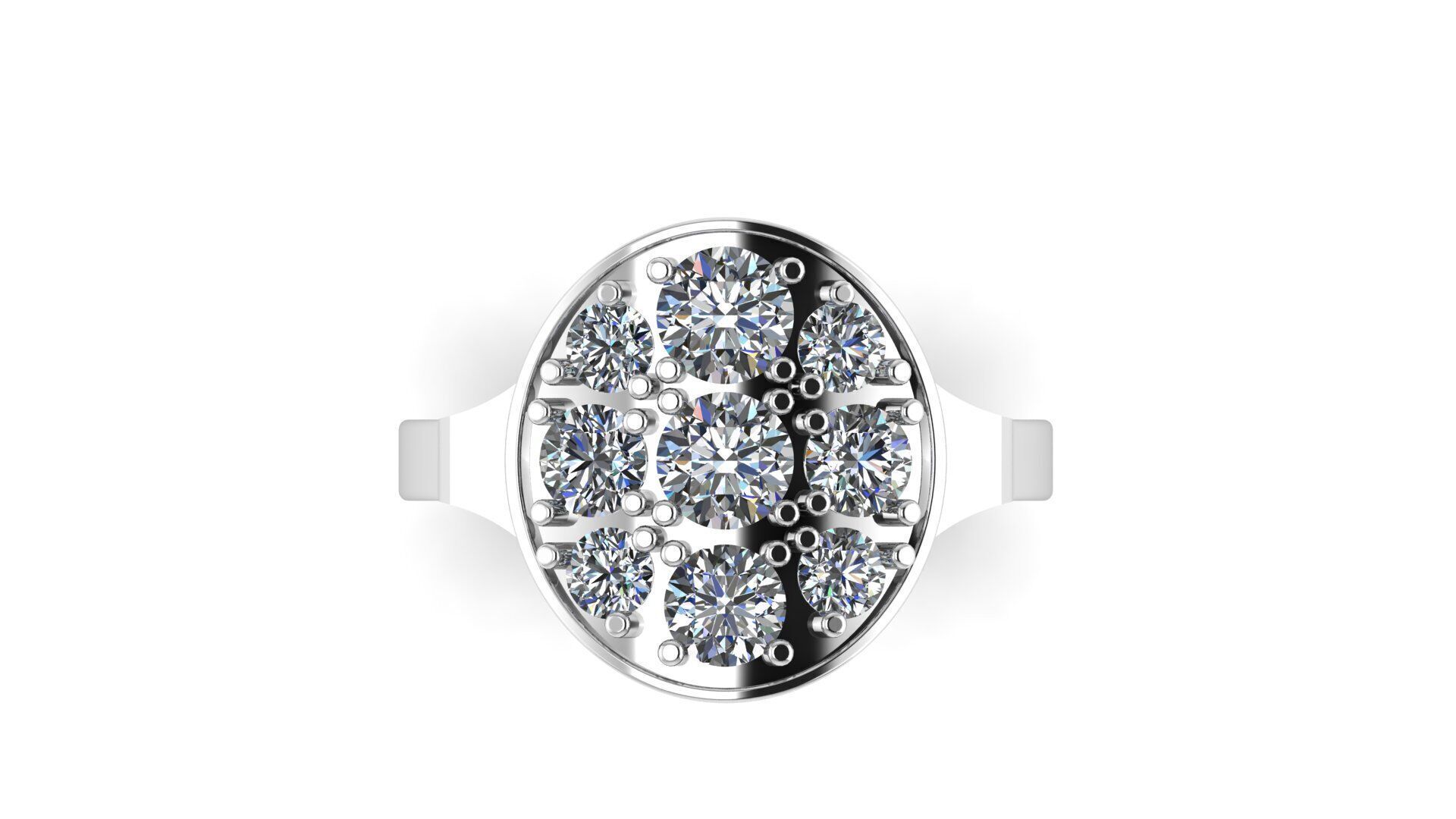 Oval Domed Ring 3D print model_5