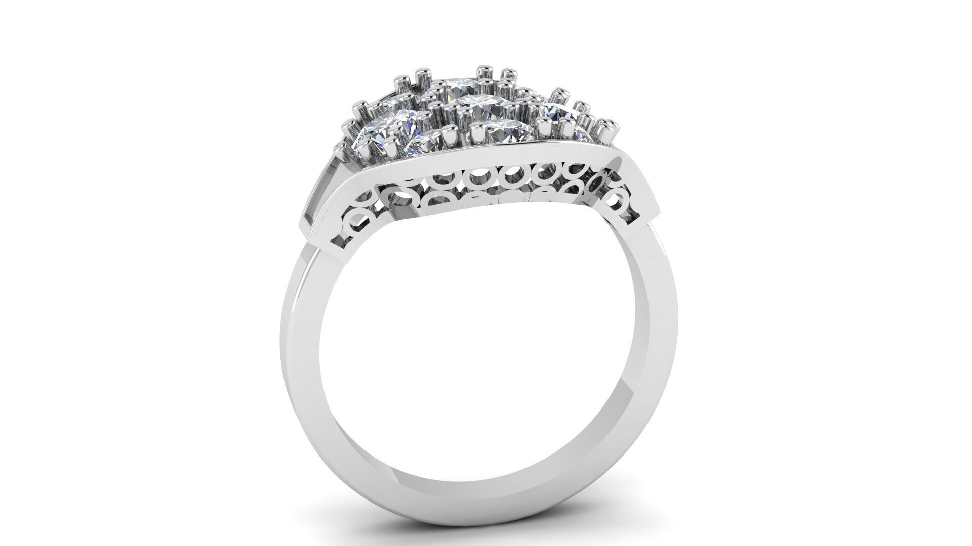 Oval Domed Ring 3D print model_4