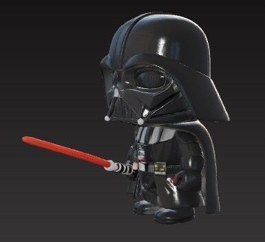 Mini Hero Darth Vader Style Figure 3D Printable STL FBX OBJ GLB 3D print model_6