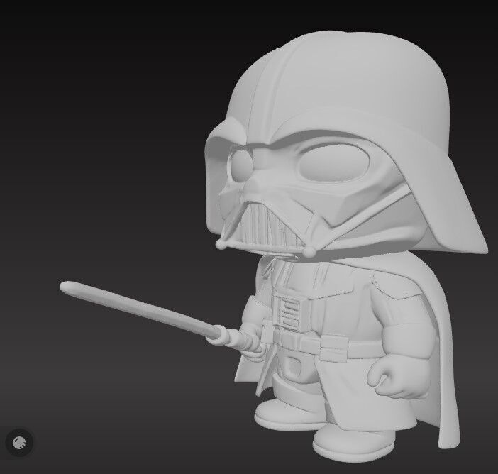 Mini Hero Darth Vader Style Figure 3D Printable STL FBX OBJ GLB 3D print model_2