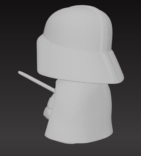 Mini Hero Darth Vader Style Figure 3D Printable STL FBX OBJ GLB 3D print model_3