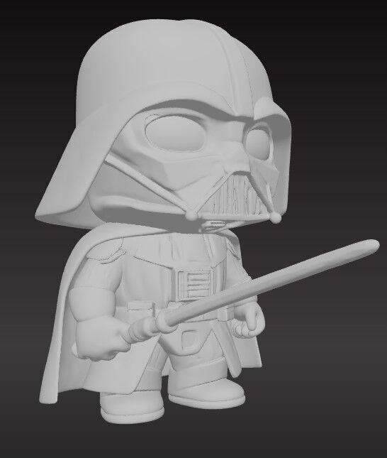 Mini Hero Darth Vader Style Figure 3D Printable STL FBX OBJ GLB 3D print model_1