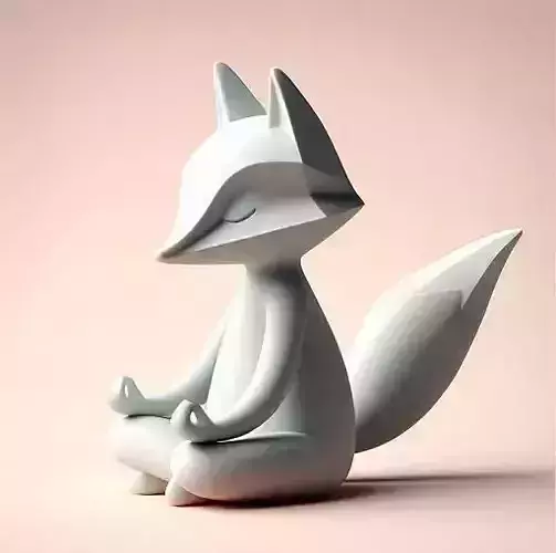 Yoga Fox Serene 3D Printable Figurine