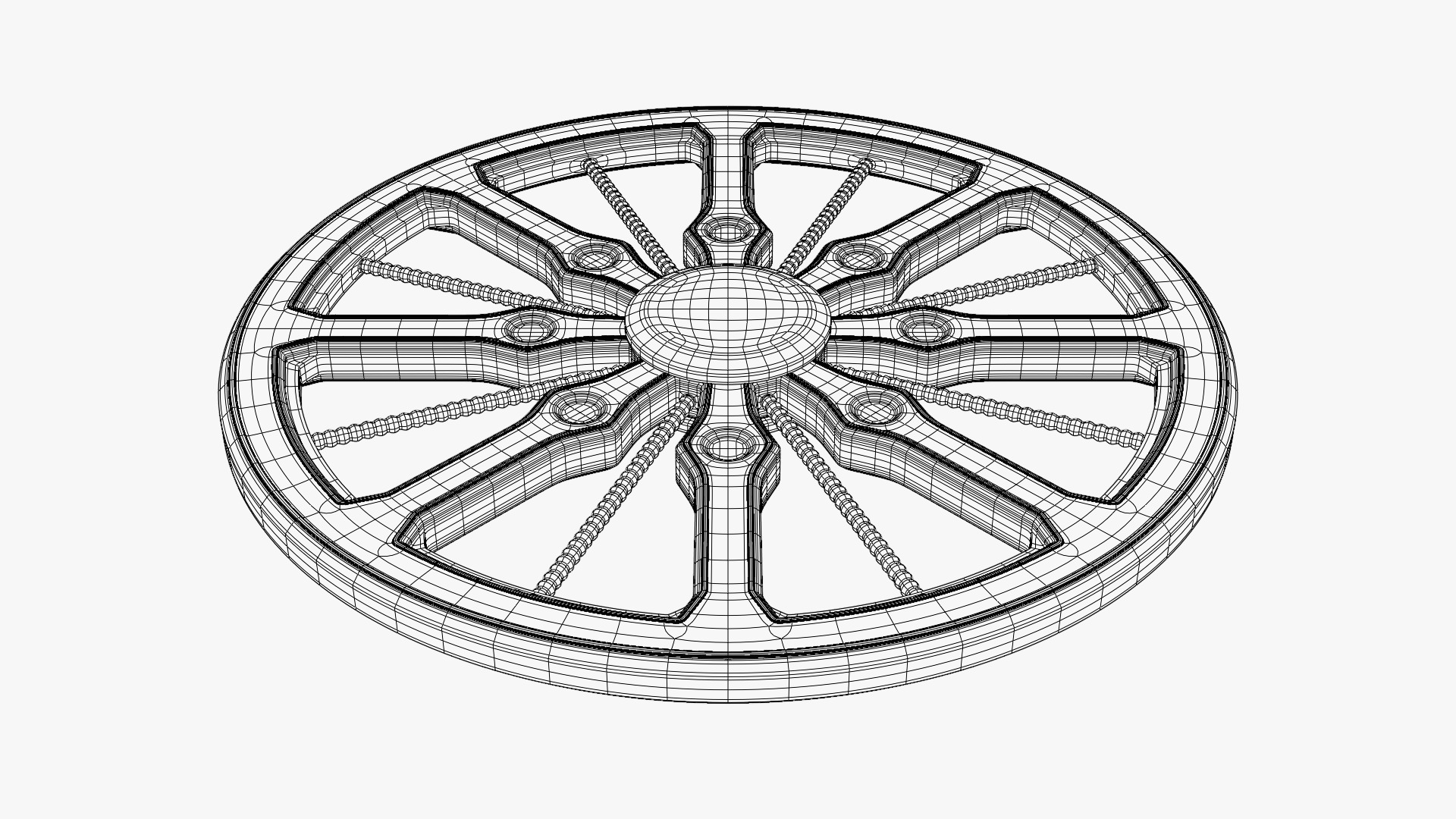 Round Gothic Tracery - Ashok Chakra 3D model_7