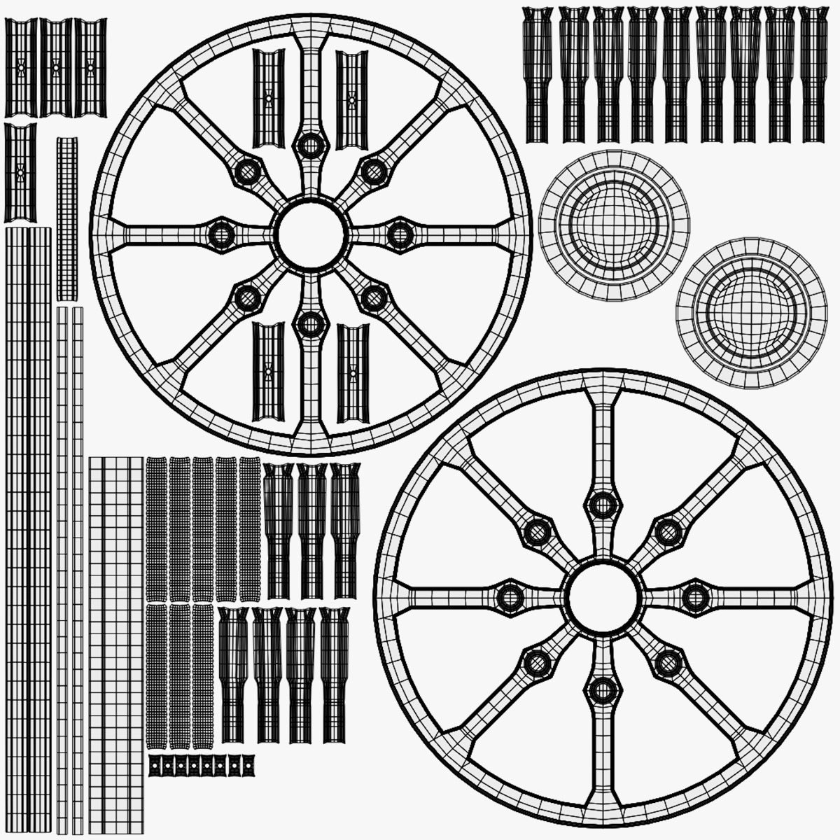 Round Gothic Tracery - Ashok Chakra 3D model_11