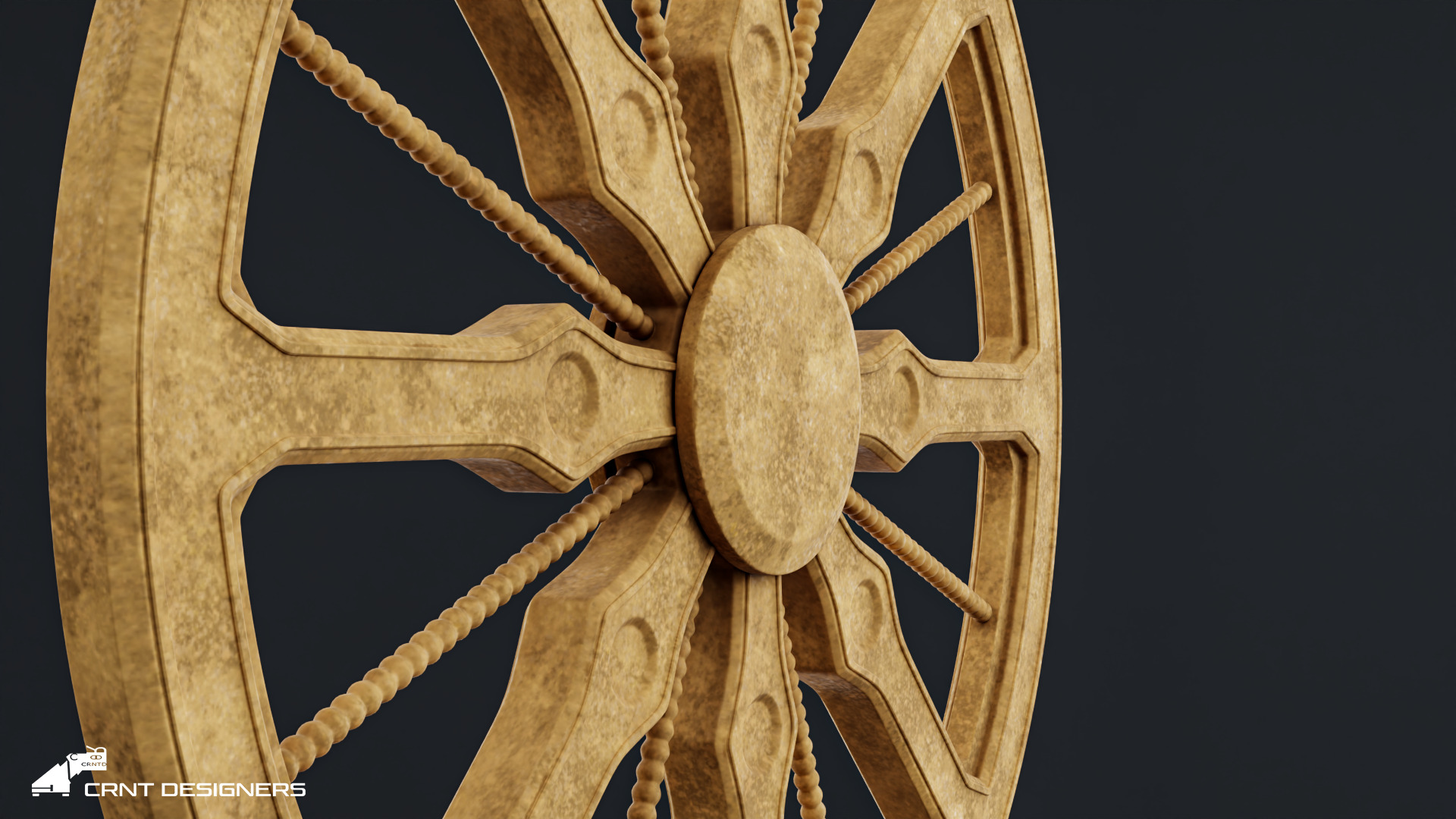 Round Gothic Tracery - Ashok Chakra 3D model_9