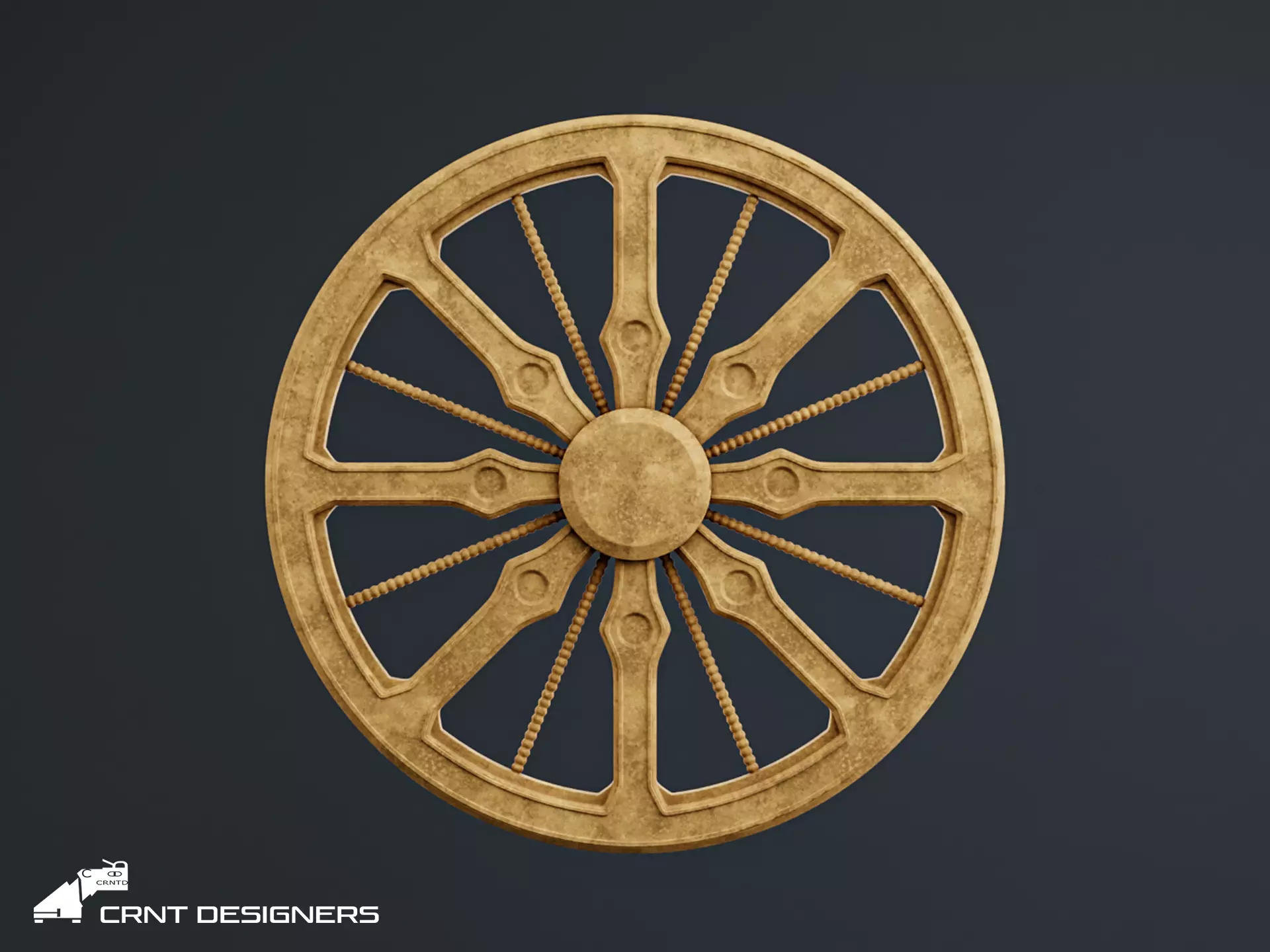 Round Gothic Tracery - Ashok Chakra 3D model_0