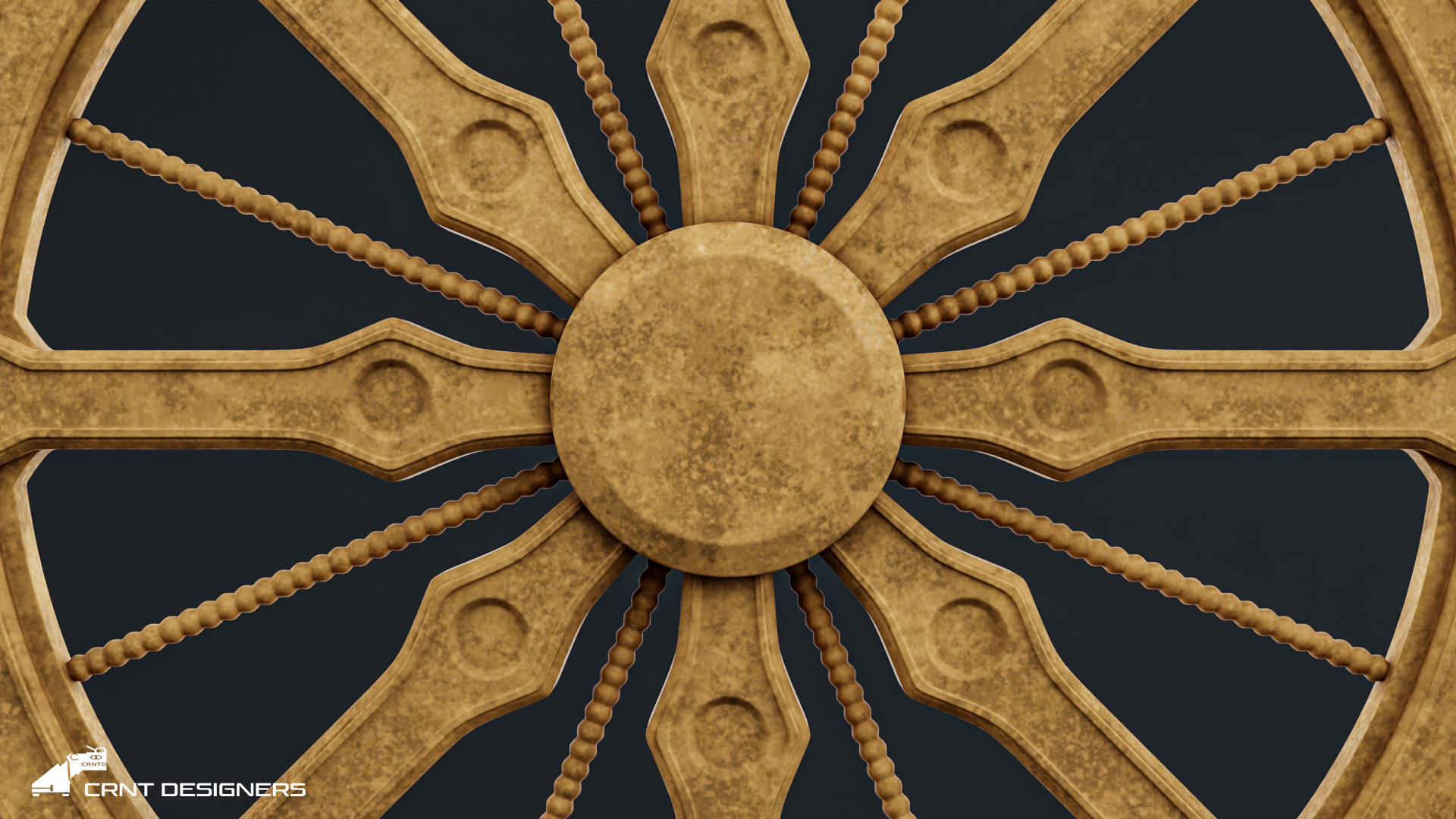 Round Gothic Tracery - Ashok Chakra 3D model_8