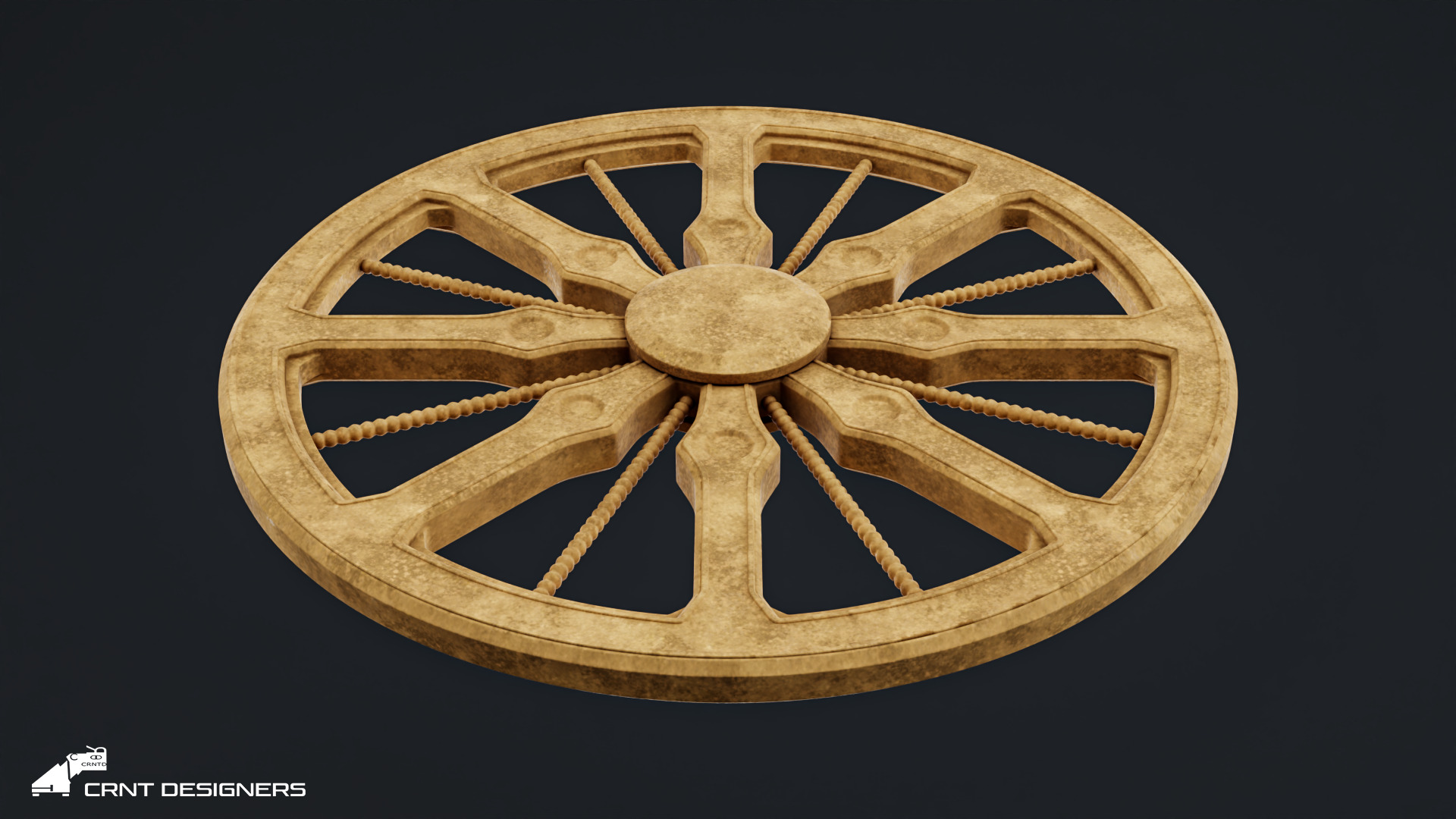 Round Gothic Tracery - Ashok Chakra 3D model_6