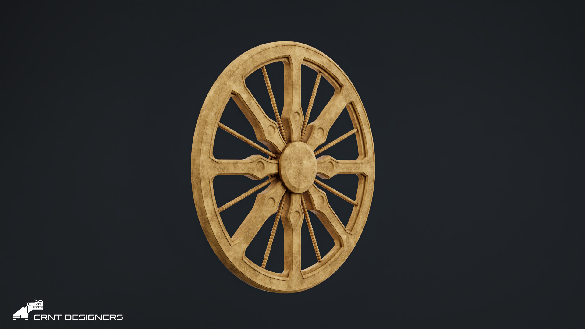 Round Gothic Tracery - Ashok Chakra 3D model_3