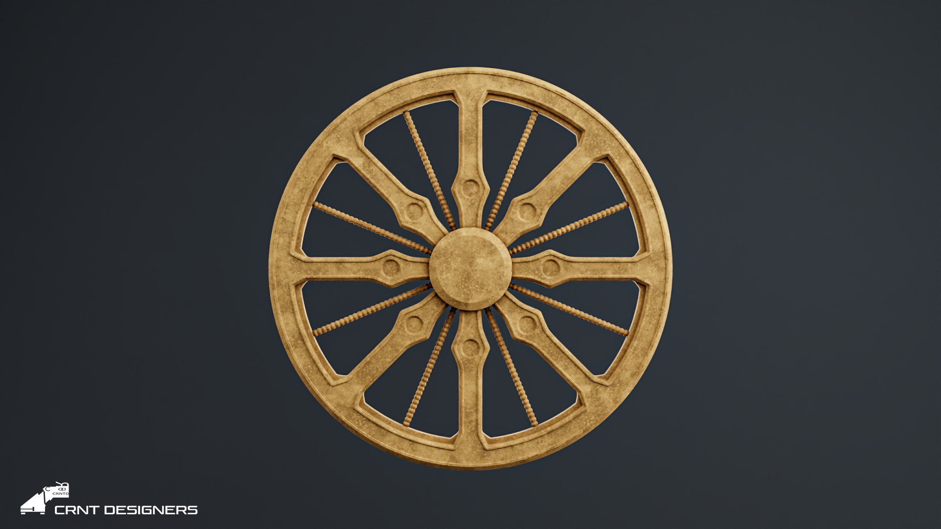 Round Gothic Tracery - Ashok Chakra 3D model_1