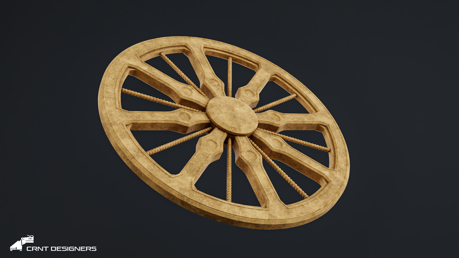 Round Gothic Tracery - Ashok Chakra 3D model_10