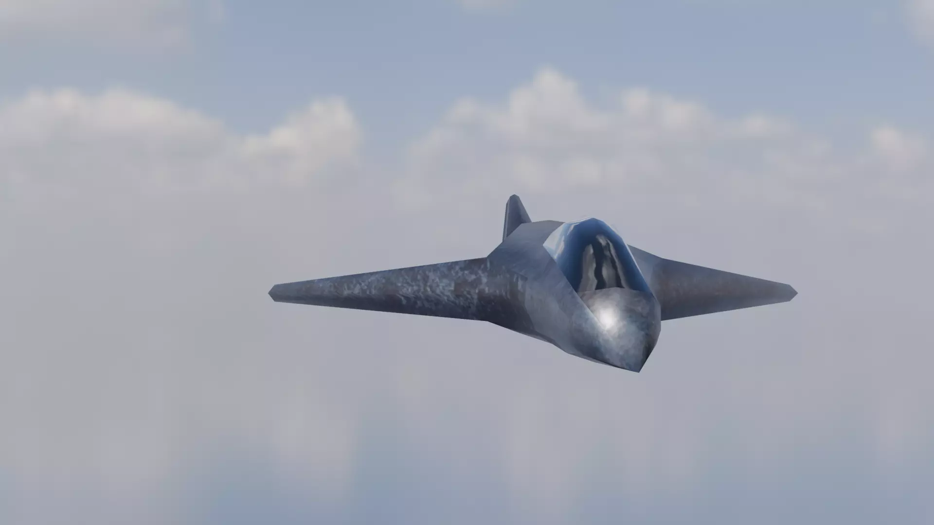 Low poly realistic look jet plane Low-poly 3D model