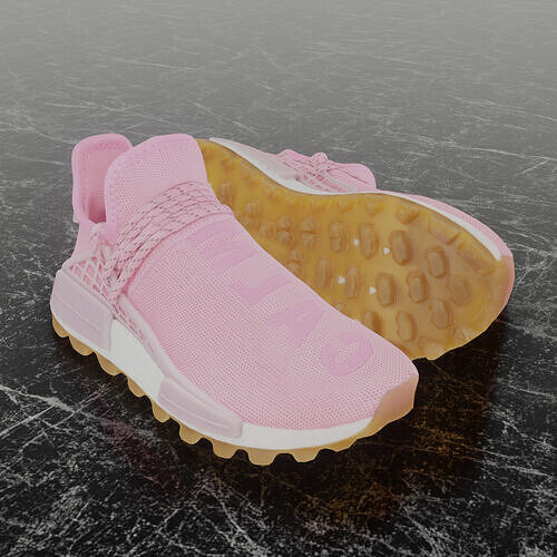 PHARRELL WILLIAMS X ADIDAS NMD HU 3D SHOES  Low-poly 3D model