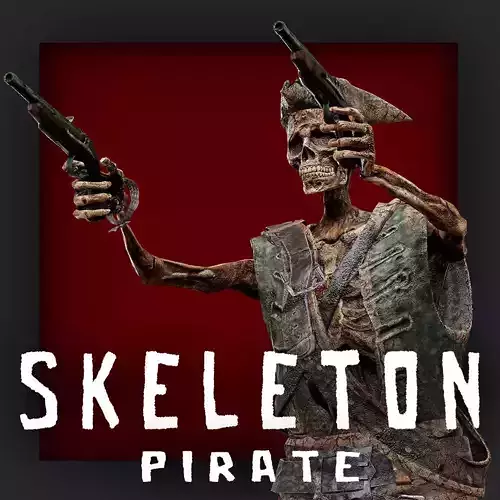 PIRATE SKELETON 7 B Low-poly 3D model