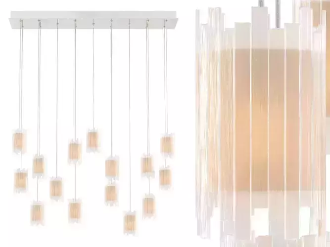 Gianna Rectangular Chandelier-medium 3D model