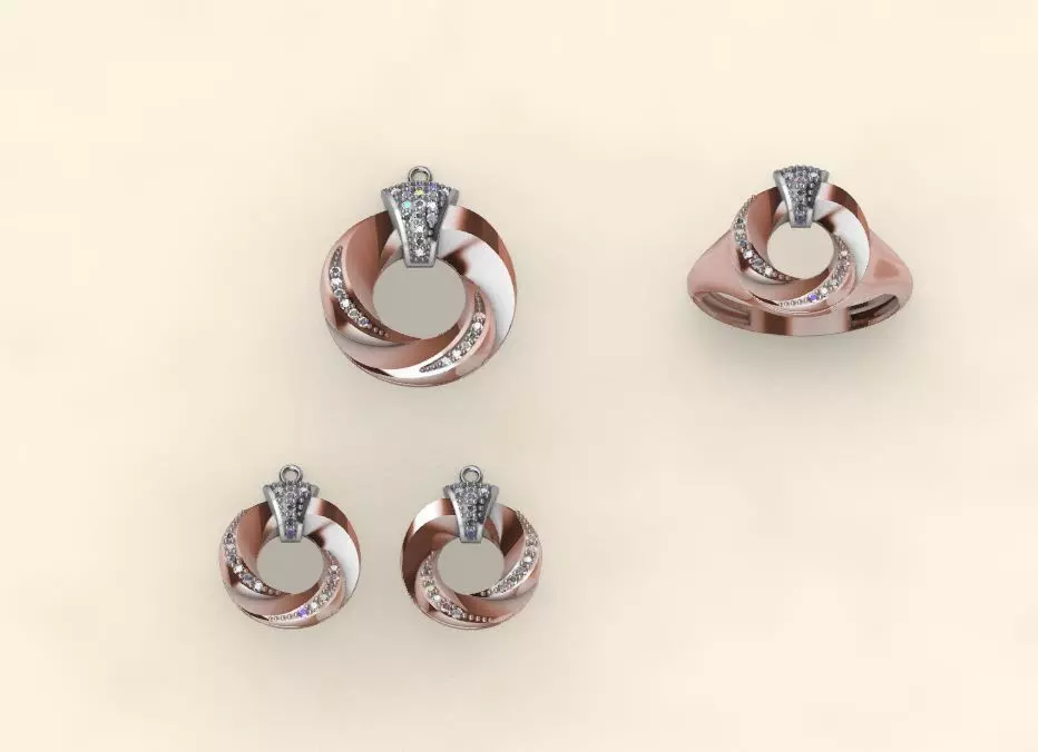 Half set or mini set two tone and two piece 3D print model_0