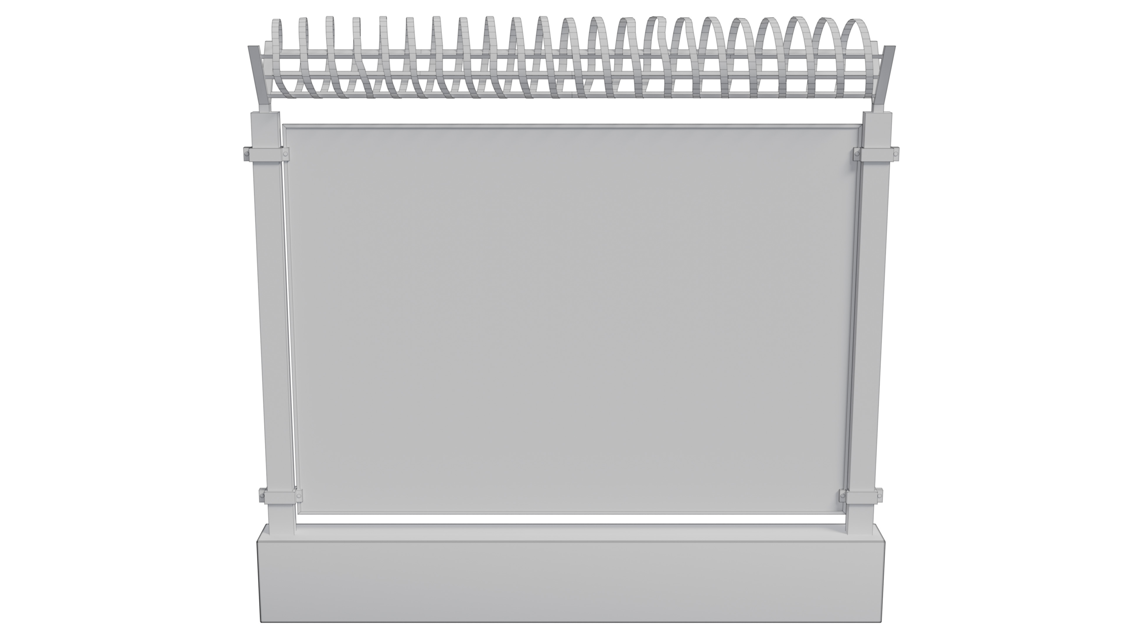 Barbed Wire Fence Low-poly 3D model_7