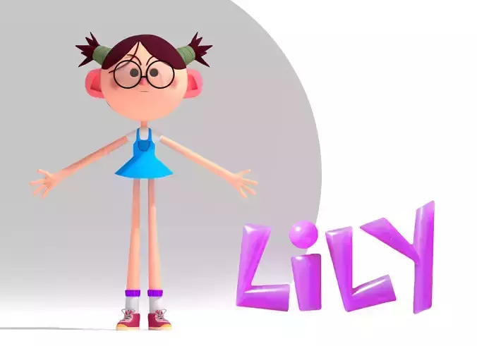 Minimal Character Lily Low-poly 3D model