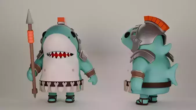 3d lowpoly shark model Low-poly 3D model