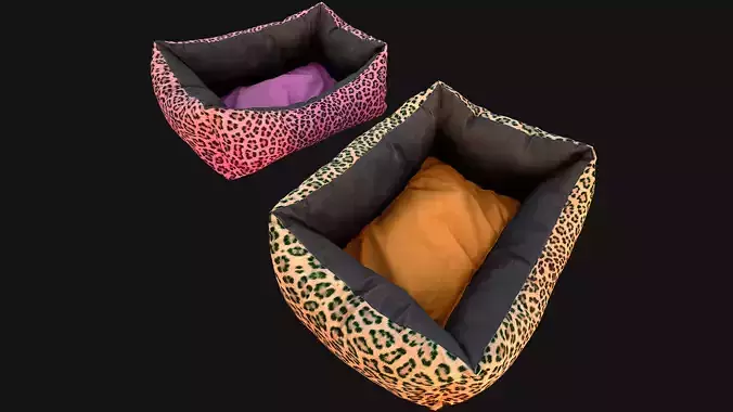 Dog Cat Pet Bed Leopard Print Low-poly 3D model
