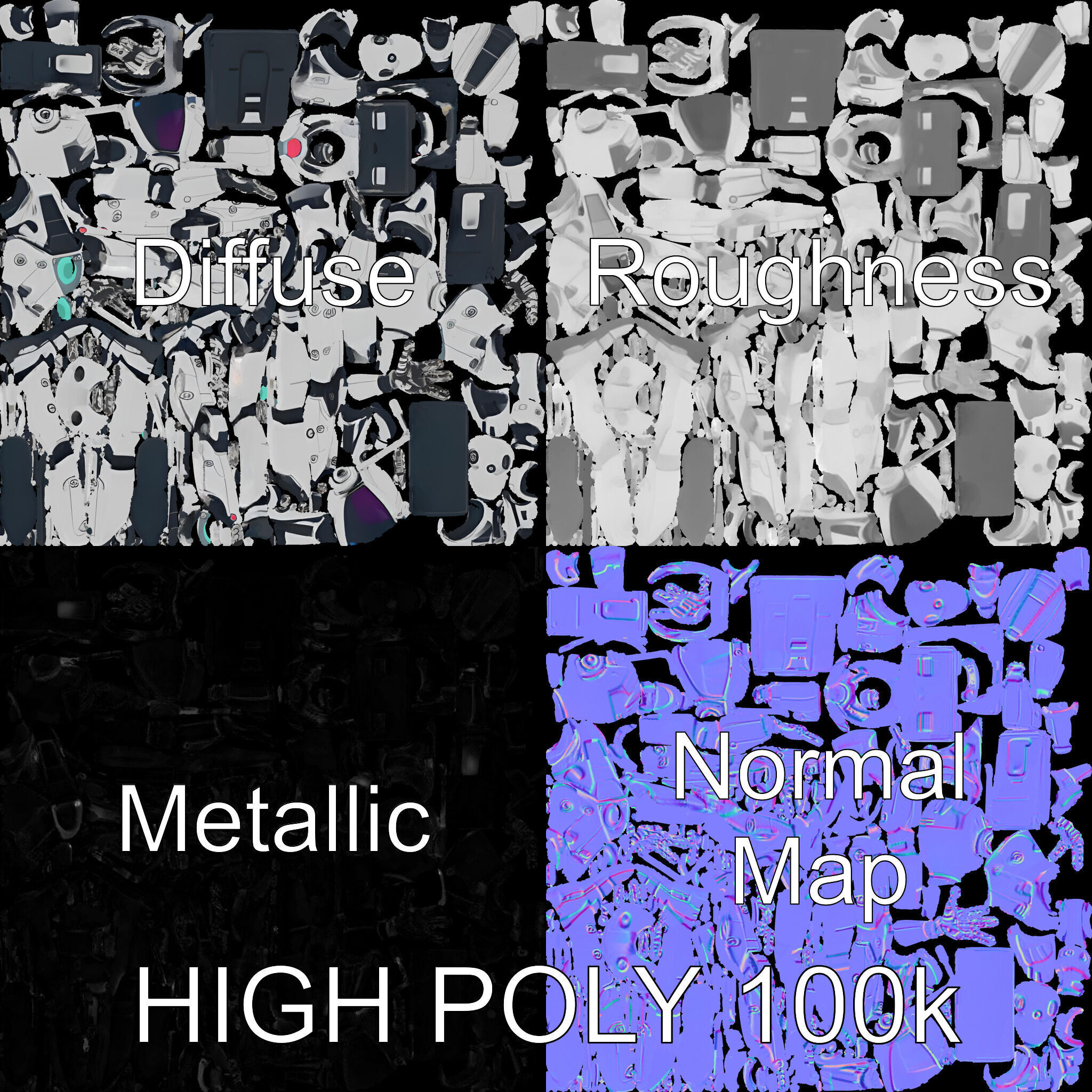 RiggedRetroFuturistic Robot Companion with Antenna and Neon A... Low-poly 3D model_2