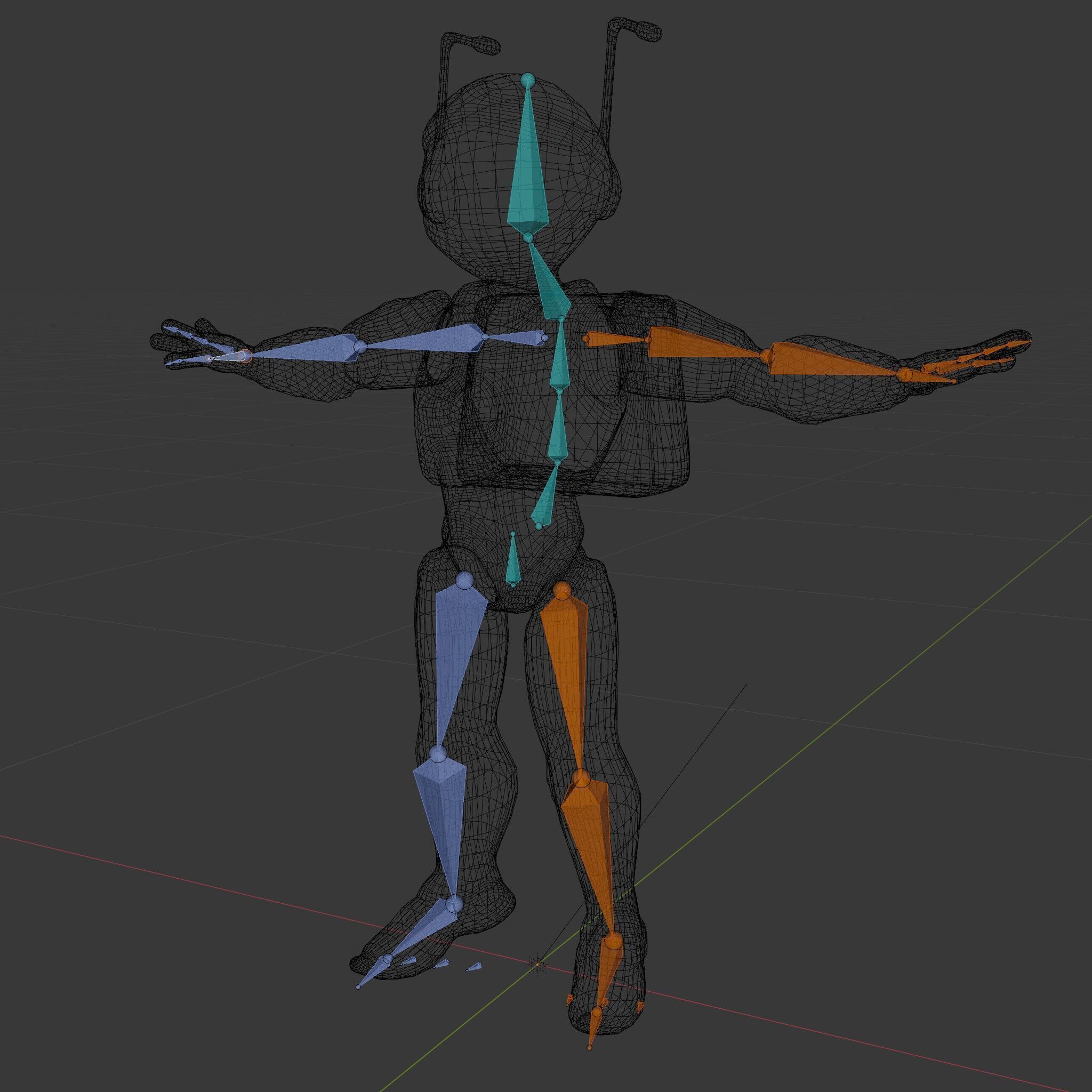 RiggedRetroFuturistic Robot Companion with Antenna and Neon A... Low-poly 3D model_25