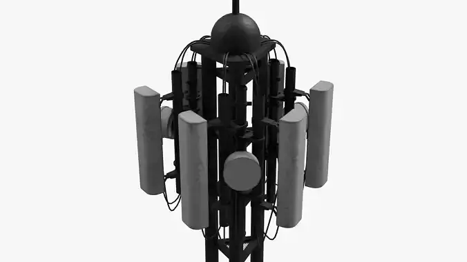 Cellular Transmitter 02 Low-poly 3D model