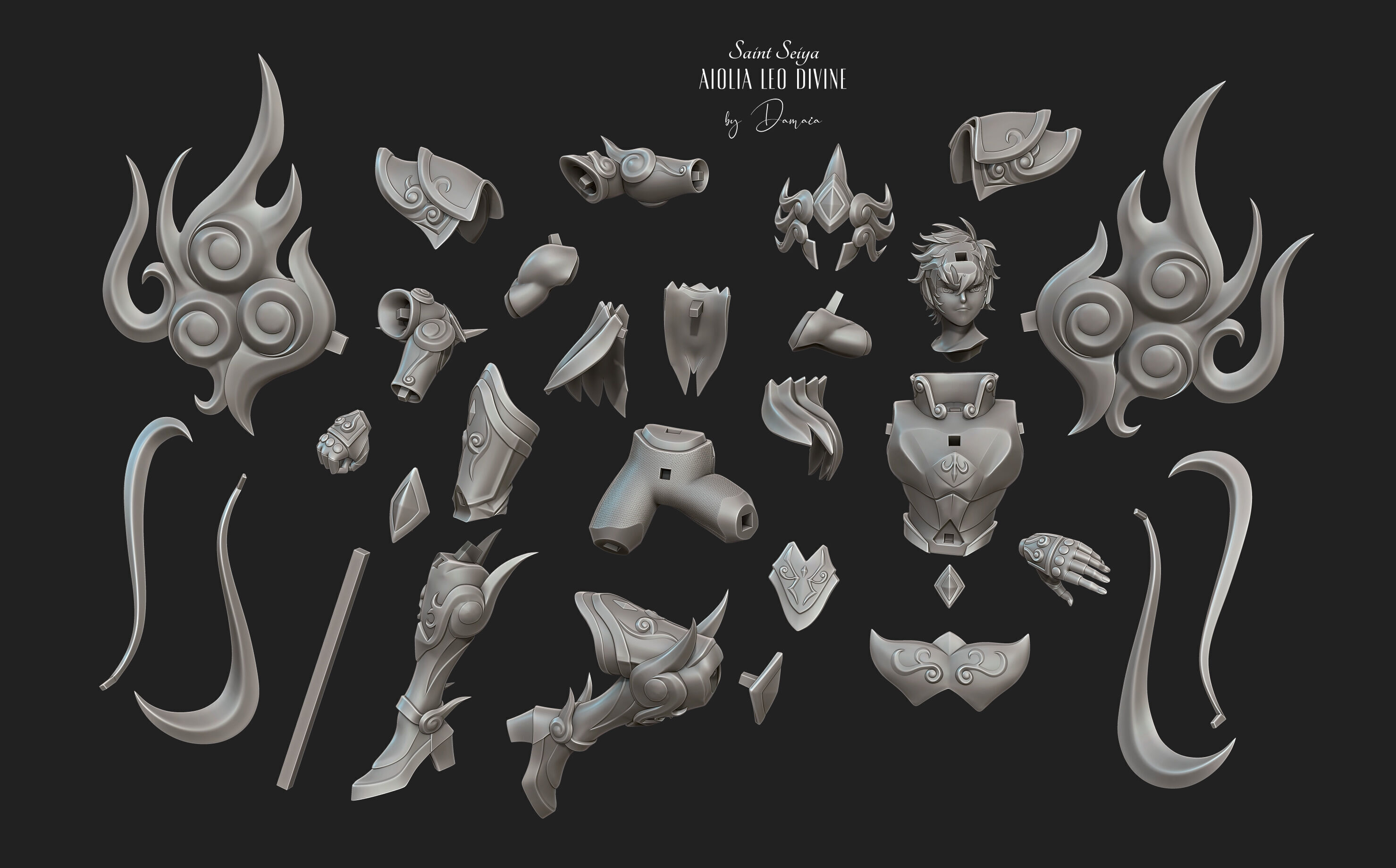 Saint Seiya - Leo Aiolia God Cloth 3D print model_5