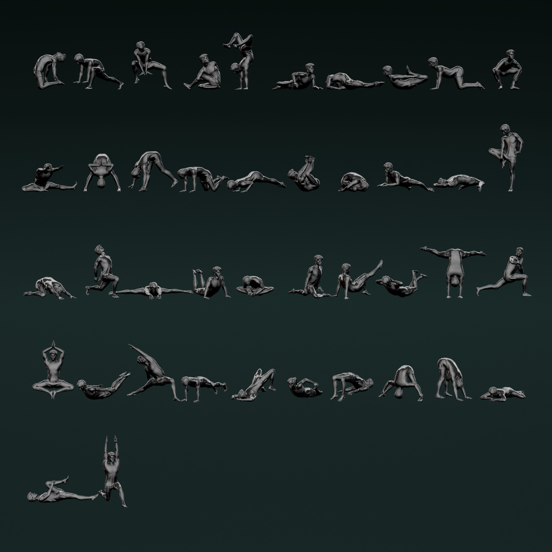 Yoga Man 01 3D model_1