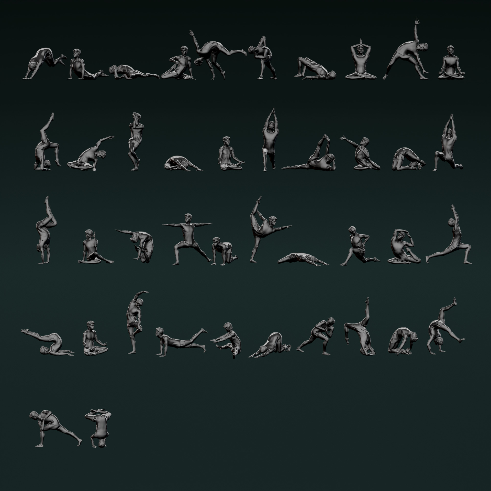 Yoga Man 02 3D model_1