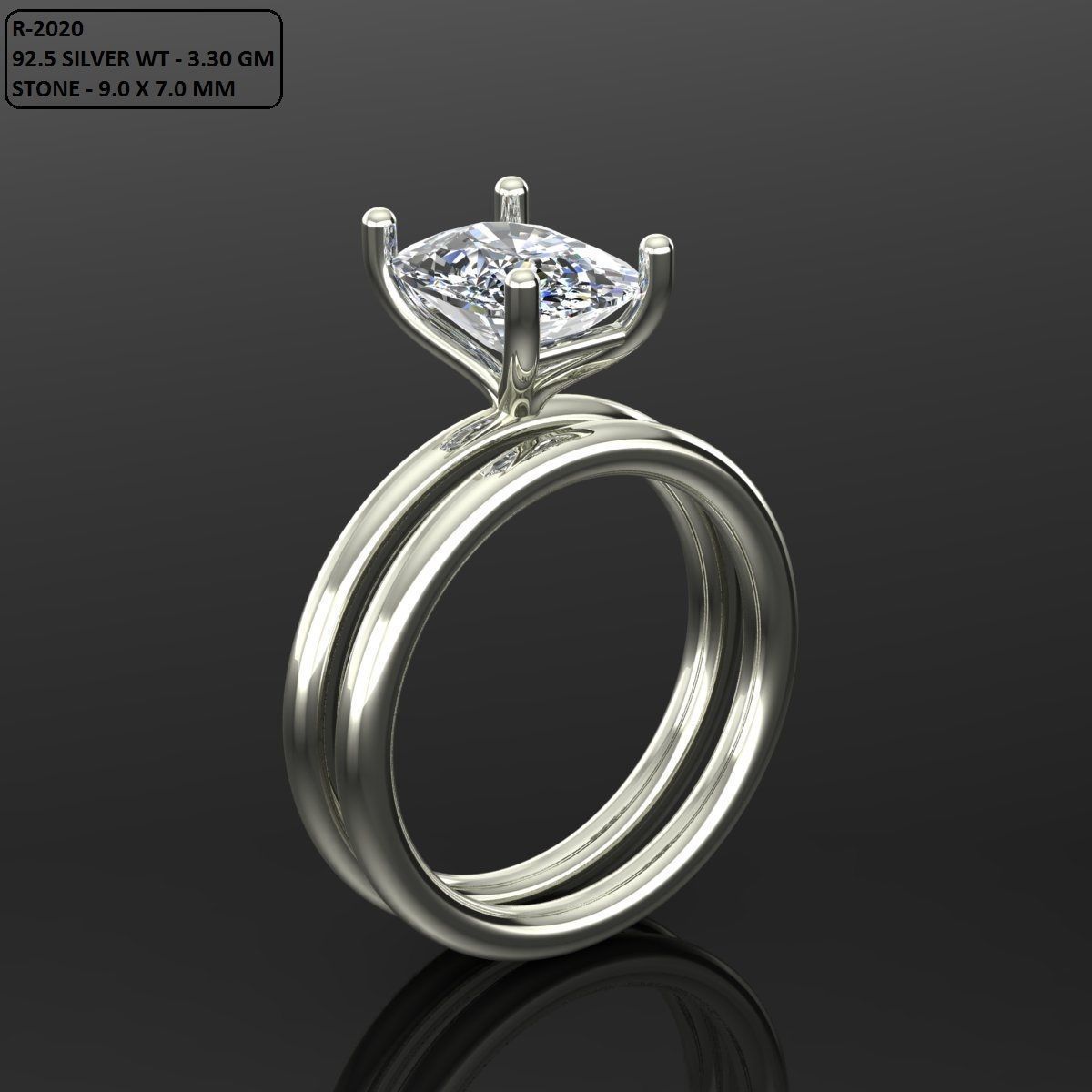 Solitaire Ring 3D print model_1
