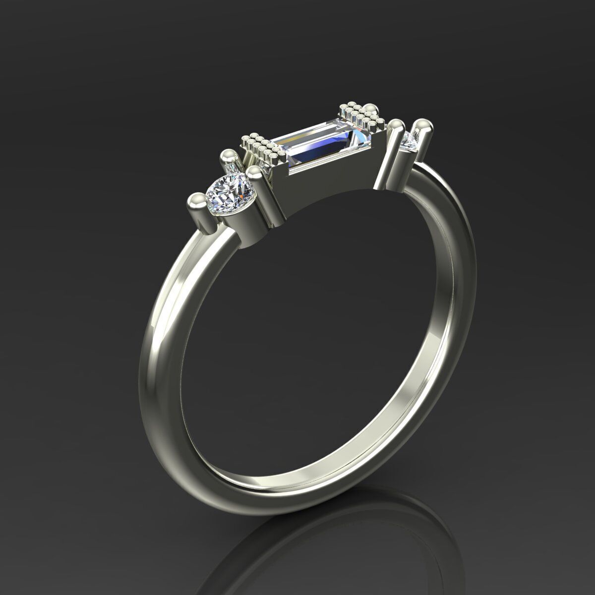 Solitaire Ring 3D print model_1