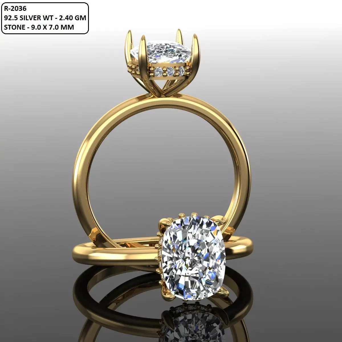 Solitaire Ring 3D print model_0