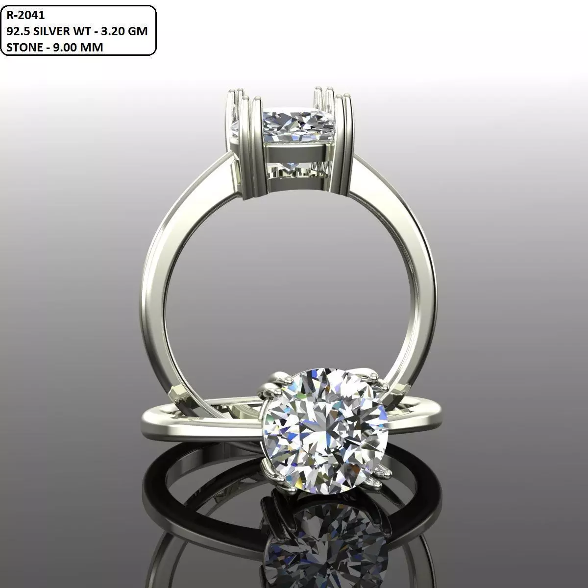 Solitaire Ring 3D print model_0