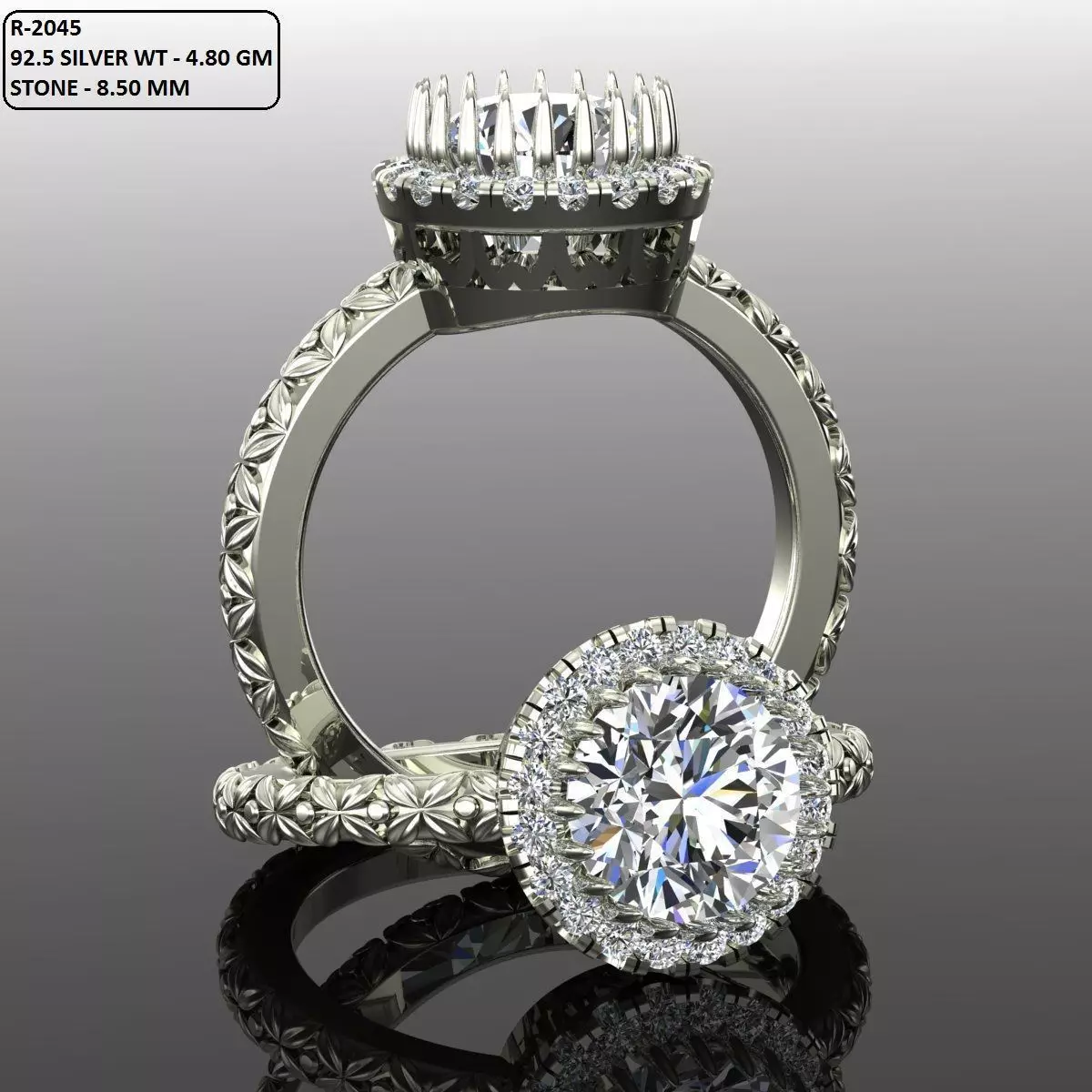 Solitaire Ring 3D print model_0