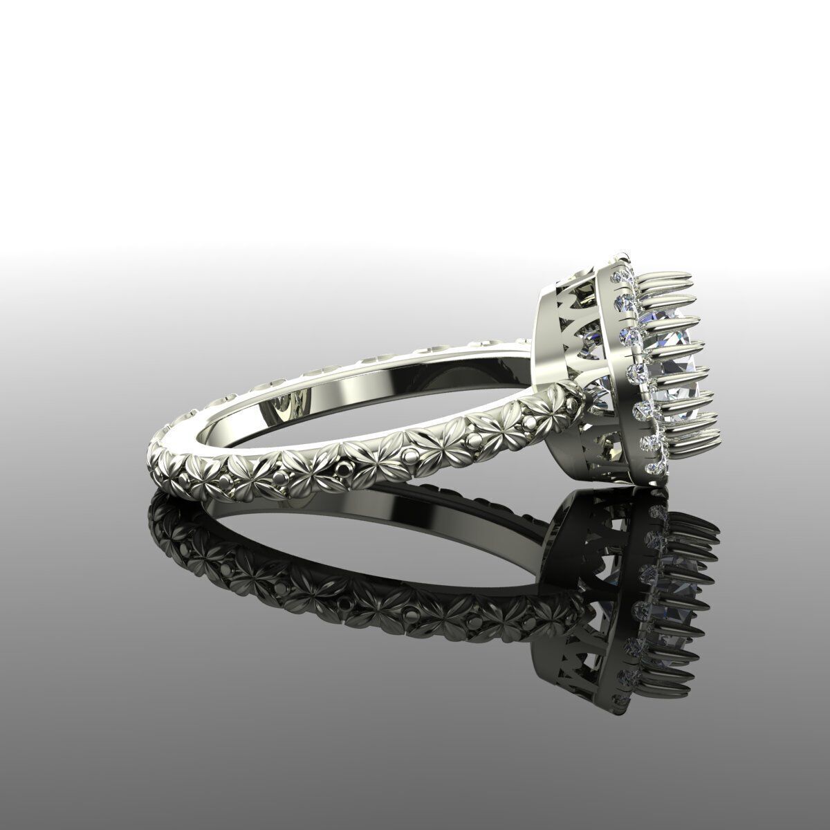Solitaire Ring 3D print model_1