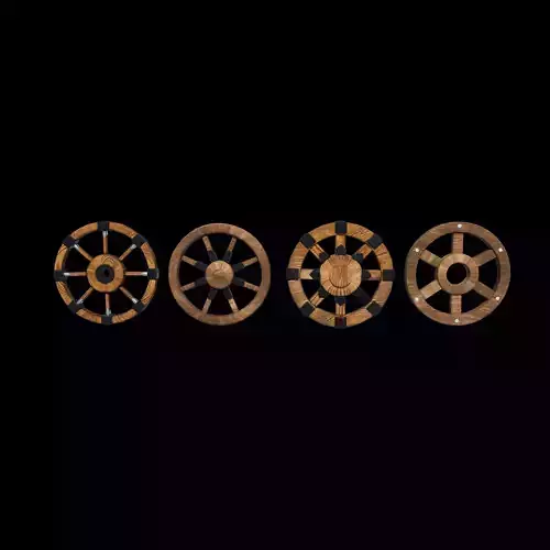 Wooden wheel 3D model