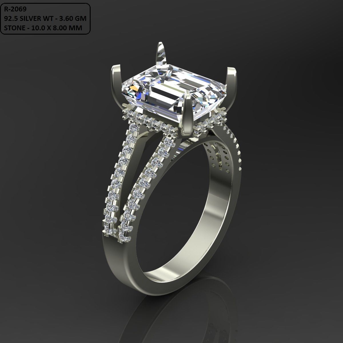Solitaire Ring 3D print model_1
