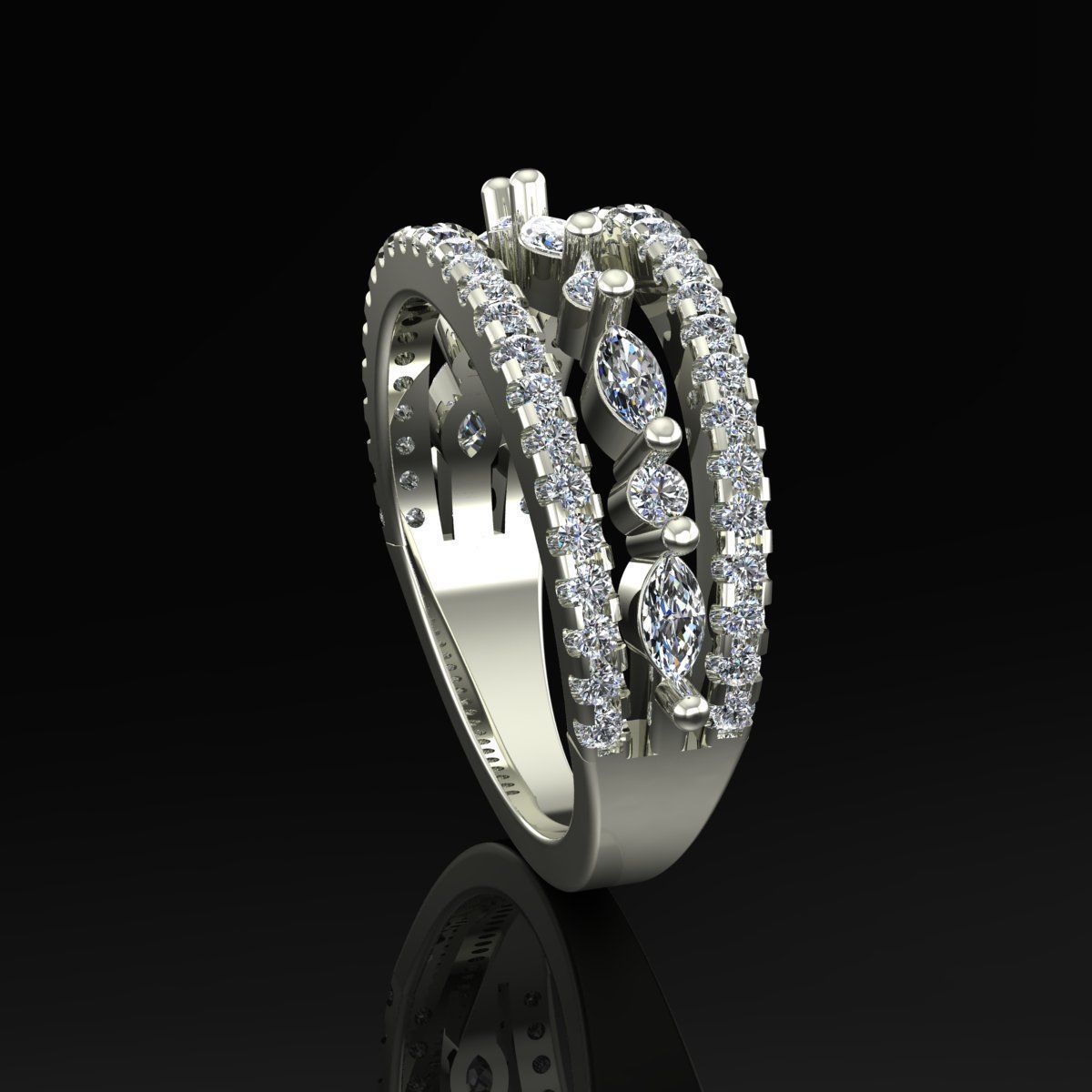 Band Ring 3D print model_1