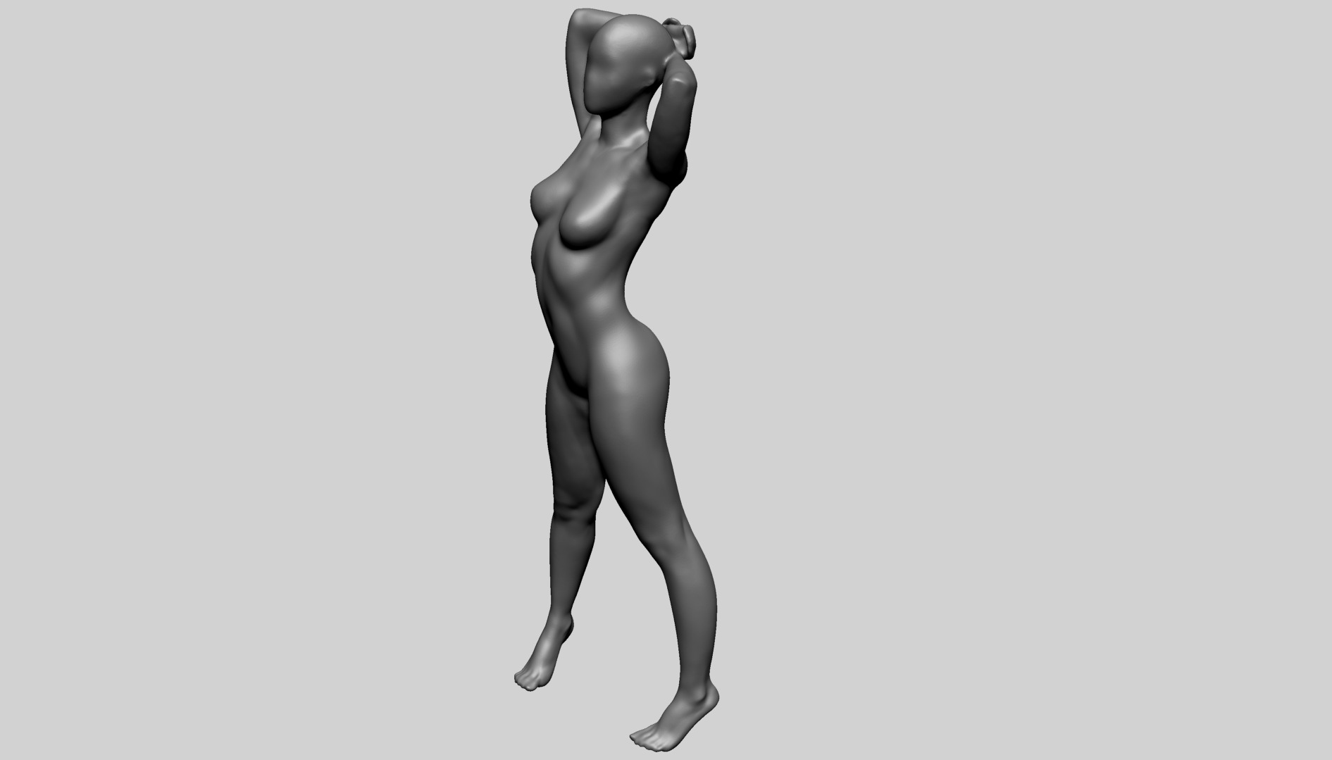 Female Pose Study 3D model_9