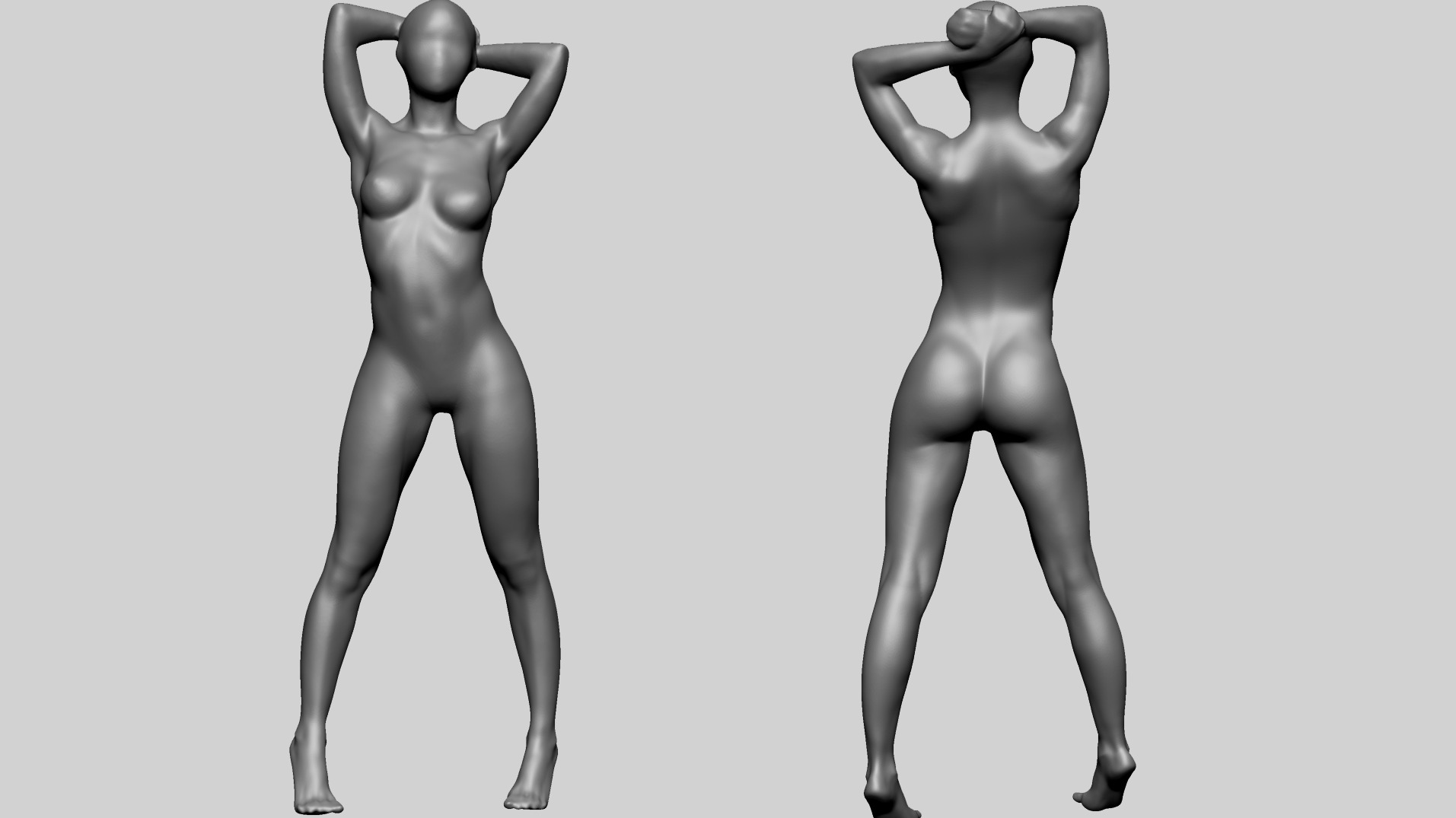 Female Pose Study 3D model_1