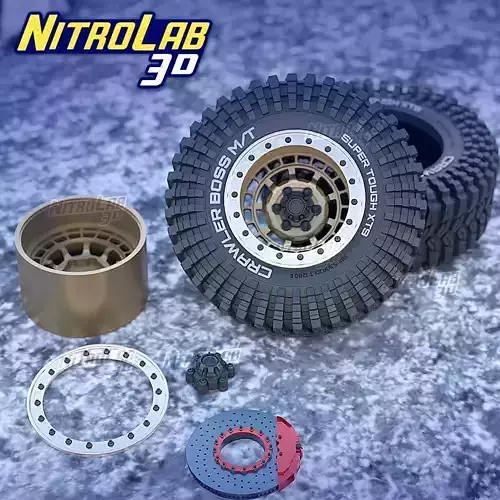 SVX - Offroad Tire with wheel - 1-24th scale 3D print model