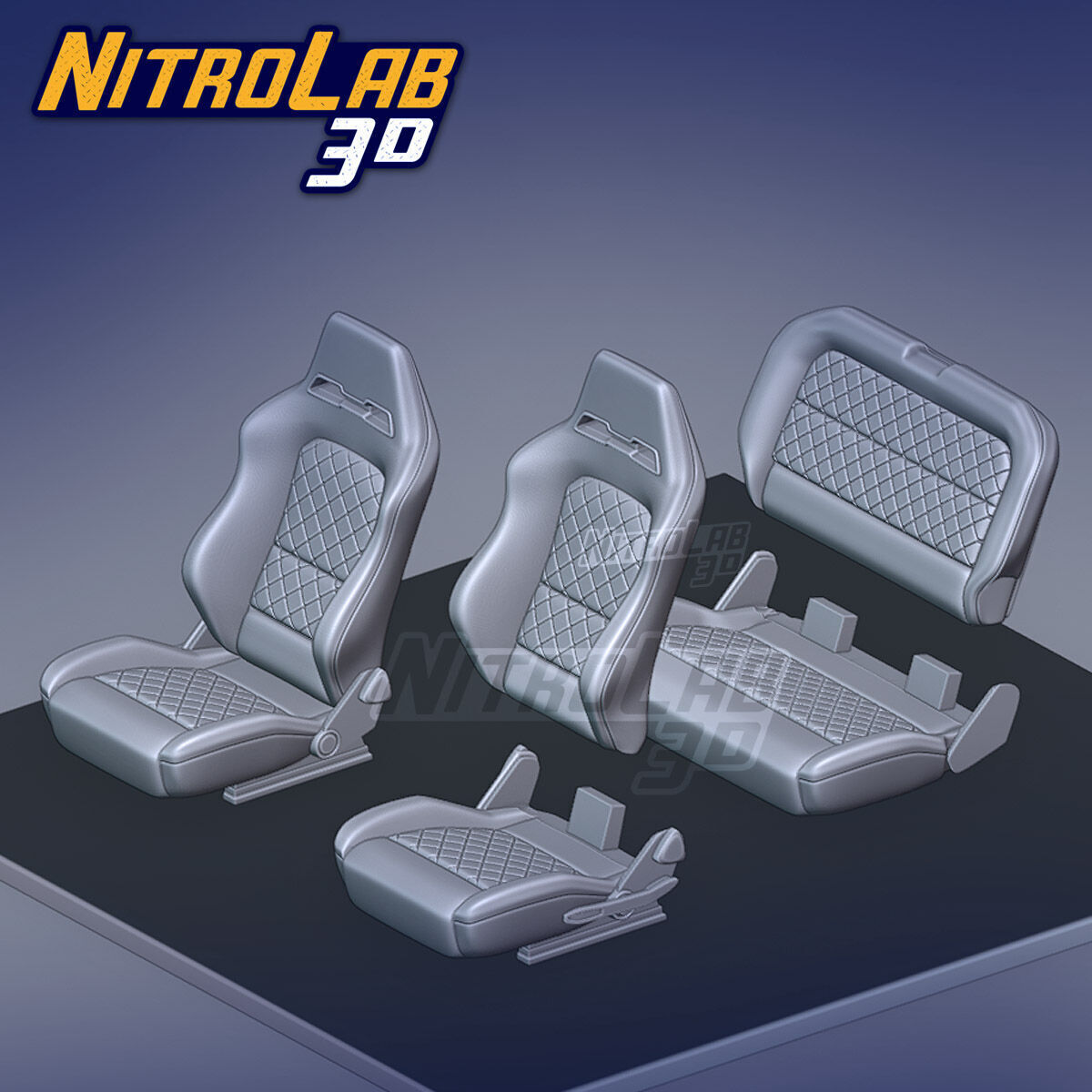 Diamond pattern Seats FH4 1-24th scale 3D print model_4