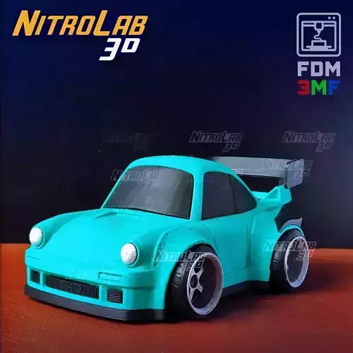 Cartoon Widebody Sportscar for FDM and Resin printers 3D print model