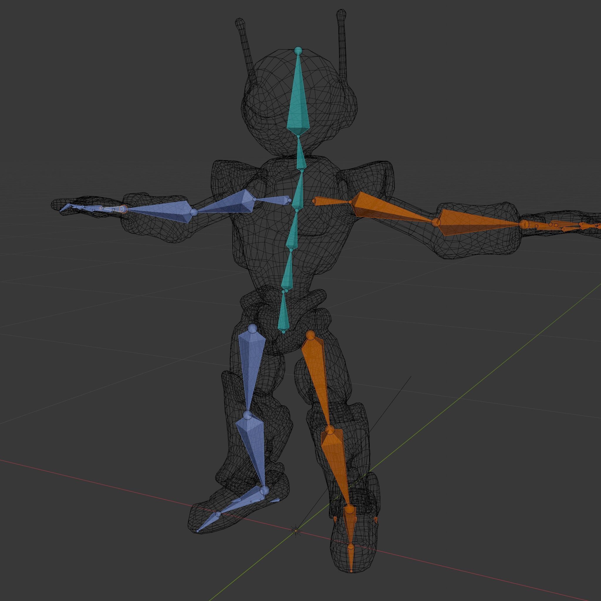 RiggedGolden Cyberbot Advanced Robotic GameReady Character Model Low-poly 3D model_14