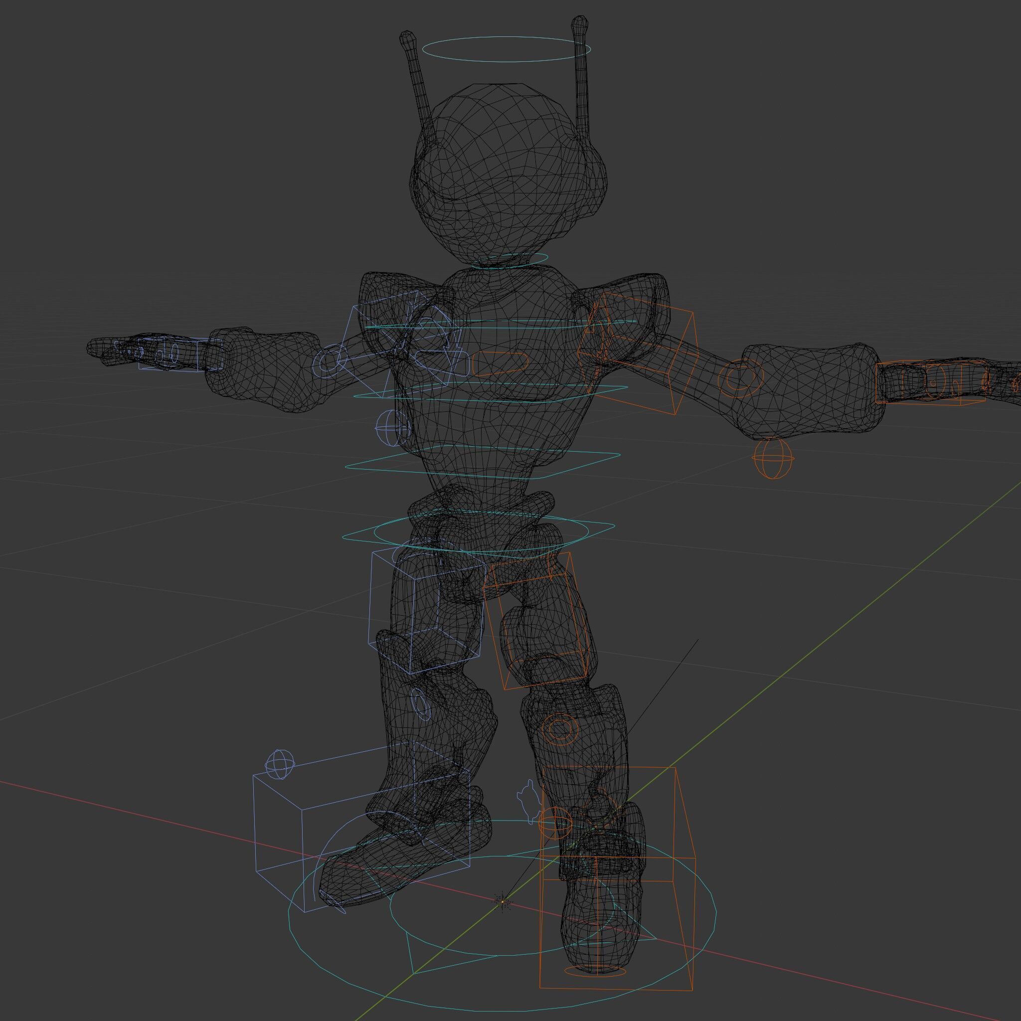 RiggedGolden Cyberbot Advanced Robotic GameReady Character Model Low-poly 3D model_16