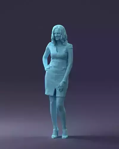 000154 Woman in Elegant Business Dress 0714 3dp